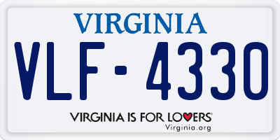 VA license plate VLF4330