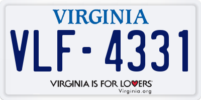 VA license plate VLF4331