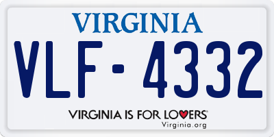 VA license plate VLF4332