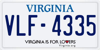 VA license plate VLF4335