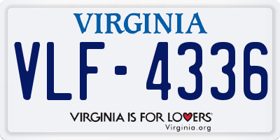 VA license plate VLF4336