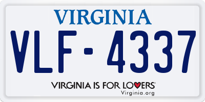 VA license plate VLF4337