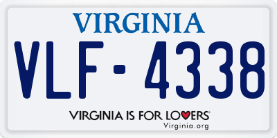 VA license plate VLF4338