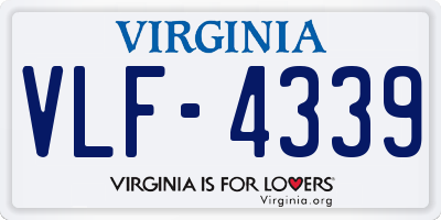 VA license plate VLF4339