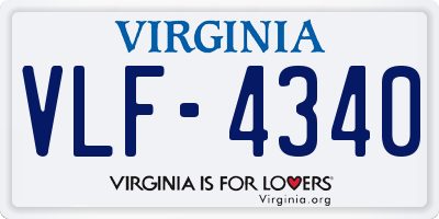 VA license plate VLF4340