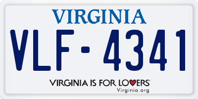 VA license plate VLF4341