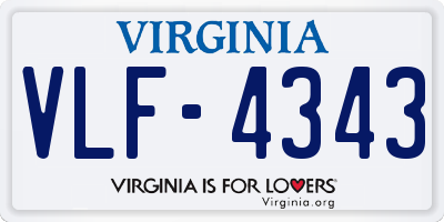 VA license plate VLF4343