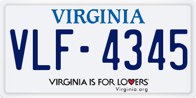 VA license plate VLF4345