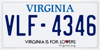 VA license plate VLF4346