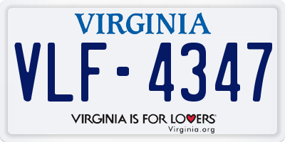 VA license plate VLF4347