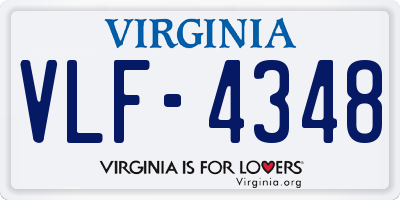 VA license plate VLF4348