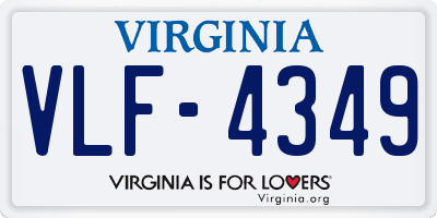 VA license plate VLF4349