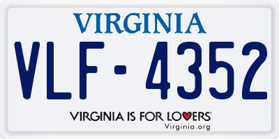 VA license plate VLF4352
