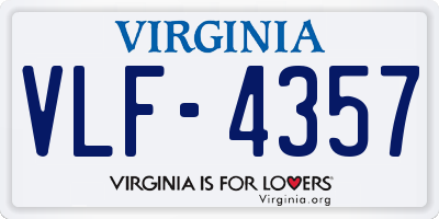 VA license plate VLF4357