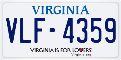 VA license plate VLF4359