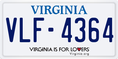 VA license plate VLF4364