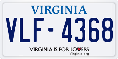 VA license plate VLF4368