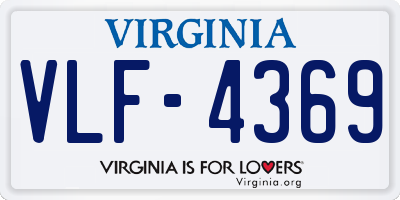 VA license plate VLF4369