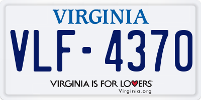VA license plate VLF4370