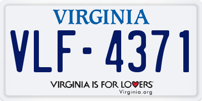 VA license plate VLF4371