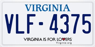 VA license plate VLF4375