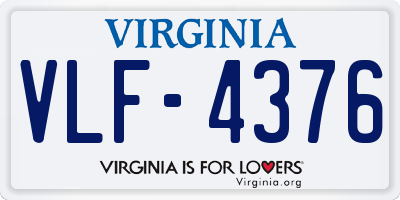 VA license plate VLF4376