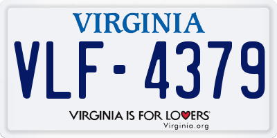VA license plate VLF4379