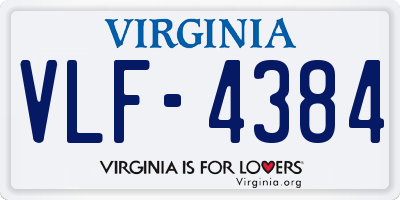 VA license plate VLF4384