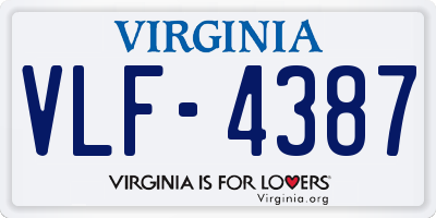 VA license plate VLF4387