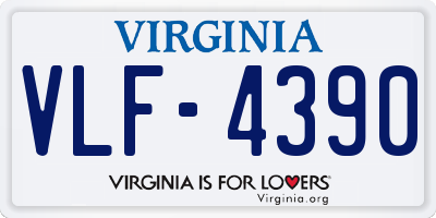 VA license plate VLF4390