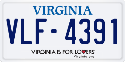 VA license plate VLF4391