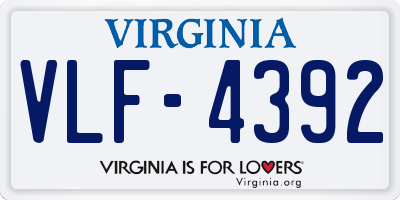 VA license plate VLF4392