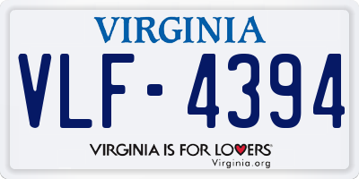 VA license plate VLF4394
