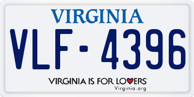 VA license plate VLF4396