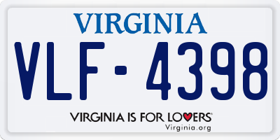 VA license plate VLF4398