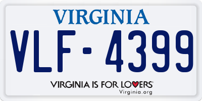 VA license plate VLF4399