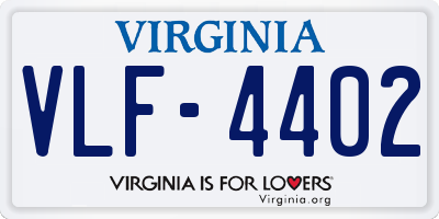 VA license plate VLF4402
