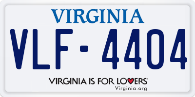 VA license plate VLF4404