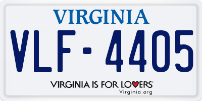 VA license plate VLF4405