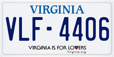 VA license plate VLF4406
