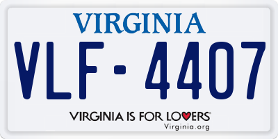 VA license plate VLF4407