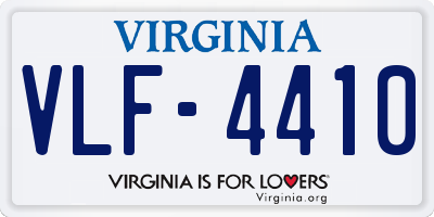 VA license plate VLF4410