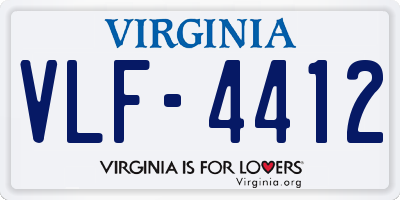 VA license plate VLF4412