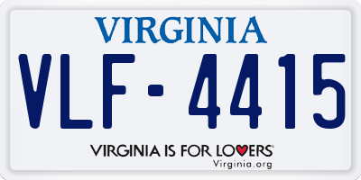 VA license plate VLF4415