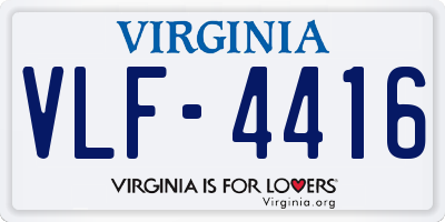 VA license plate VLF4416