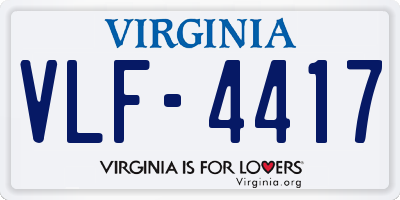 VA license plate VLF4417