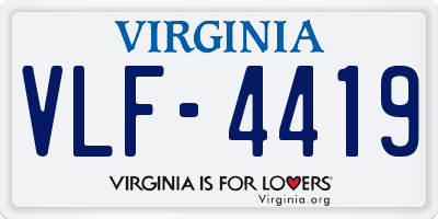 VA license plate VLF4419