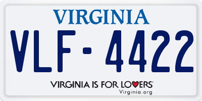 VA license plate VLF4422