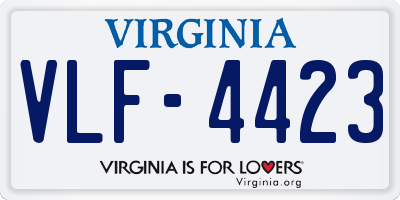 VA license plate VLF4423