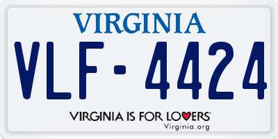 VA license plate VLF4424